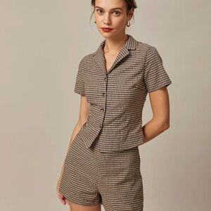 Brown gingham set